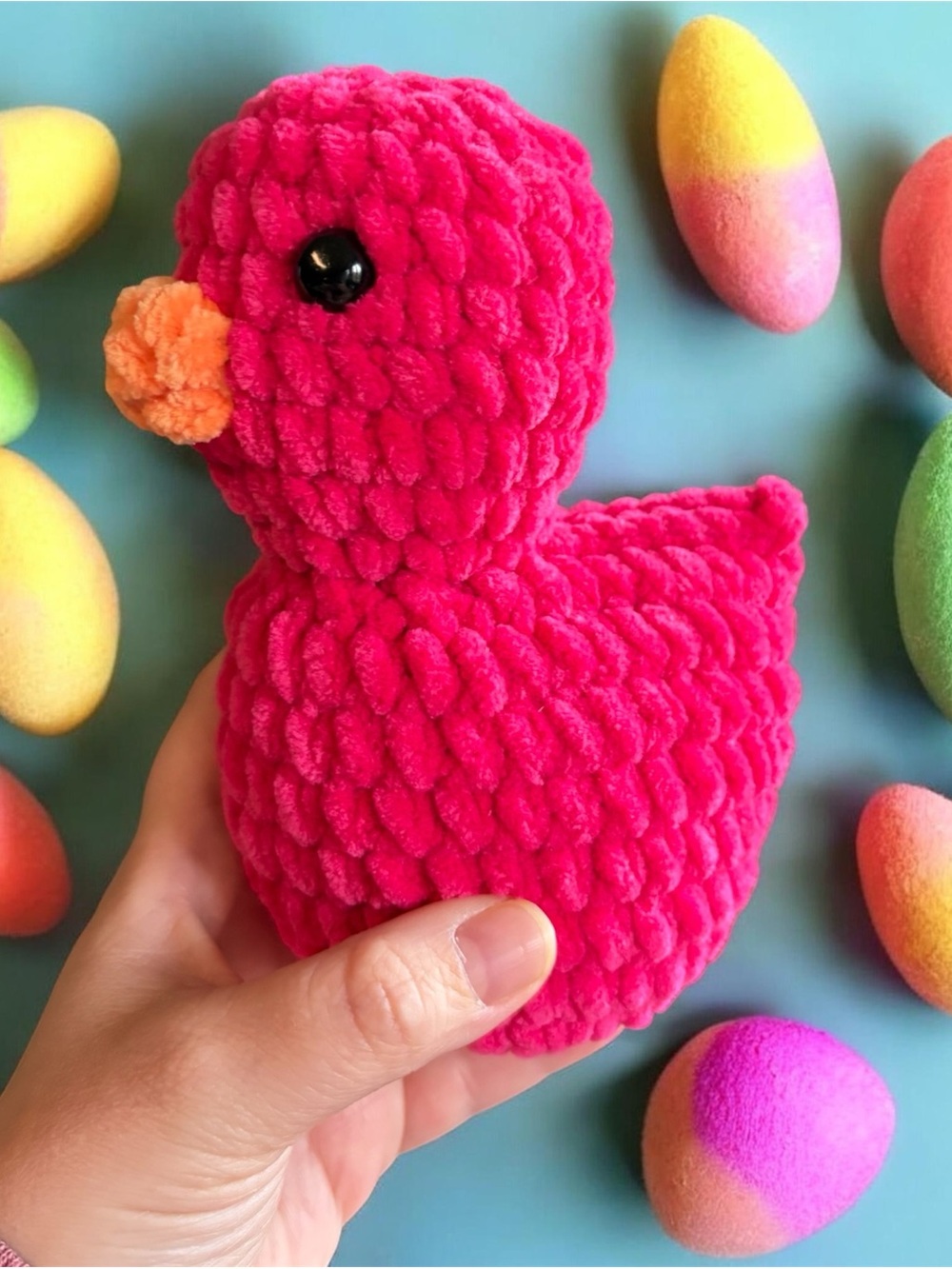 5” Handmade Crochet Pink Duckie
